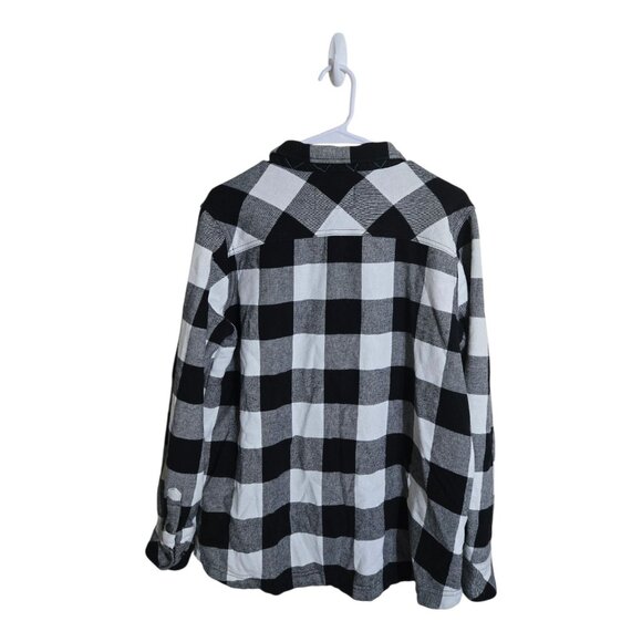 Orvis Jacket Womens XL Buffalo Plaid Snap Front Pockets Flannel Lined Shirt Coat - Picture 9 of 9